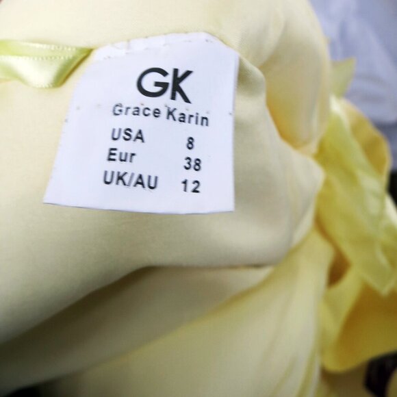 GRACE KARIN A Line Bridesmaid Dresses Long Prom Gown Size 8 Yellow - Picture 9 of 12